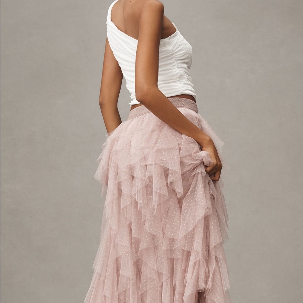 Anthropologie Blush Asymmetrical Skirt